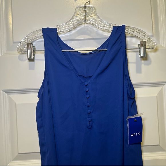 NWT Apt. 9 Blue V Neck Sleeveless Blouse size S - Picture 5 of 8